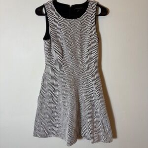 Banana Republic Petite 4P Sleeveless Fit‎ & Flare Geometric Print Dress